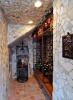 Tumbled limestone wine cellar